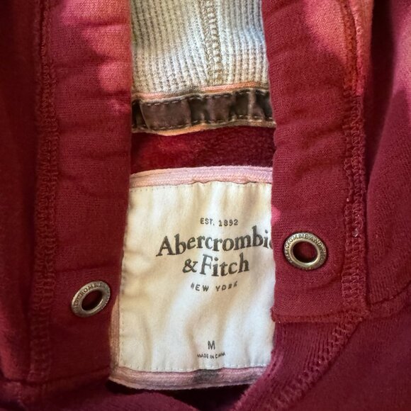 Rare A&F Abercrombie & Fitch Tie Dye Burgundy Red Hoodie Sweatshirt - Picture 3 of 4